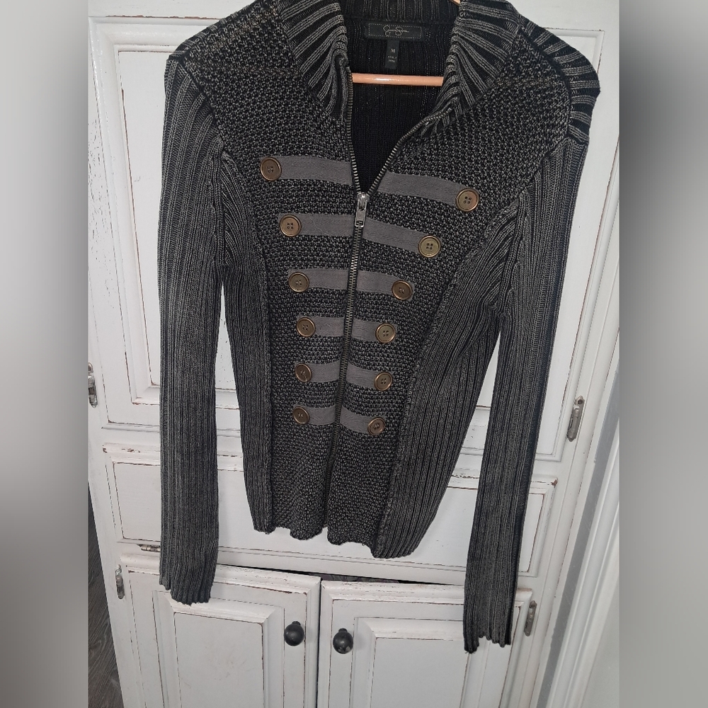 Jessica Simpson Women's Black Military Style Jacket Size Medium